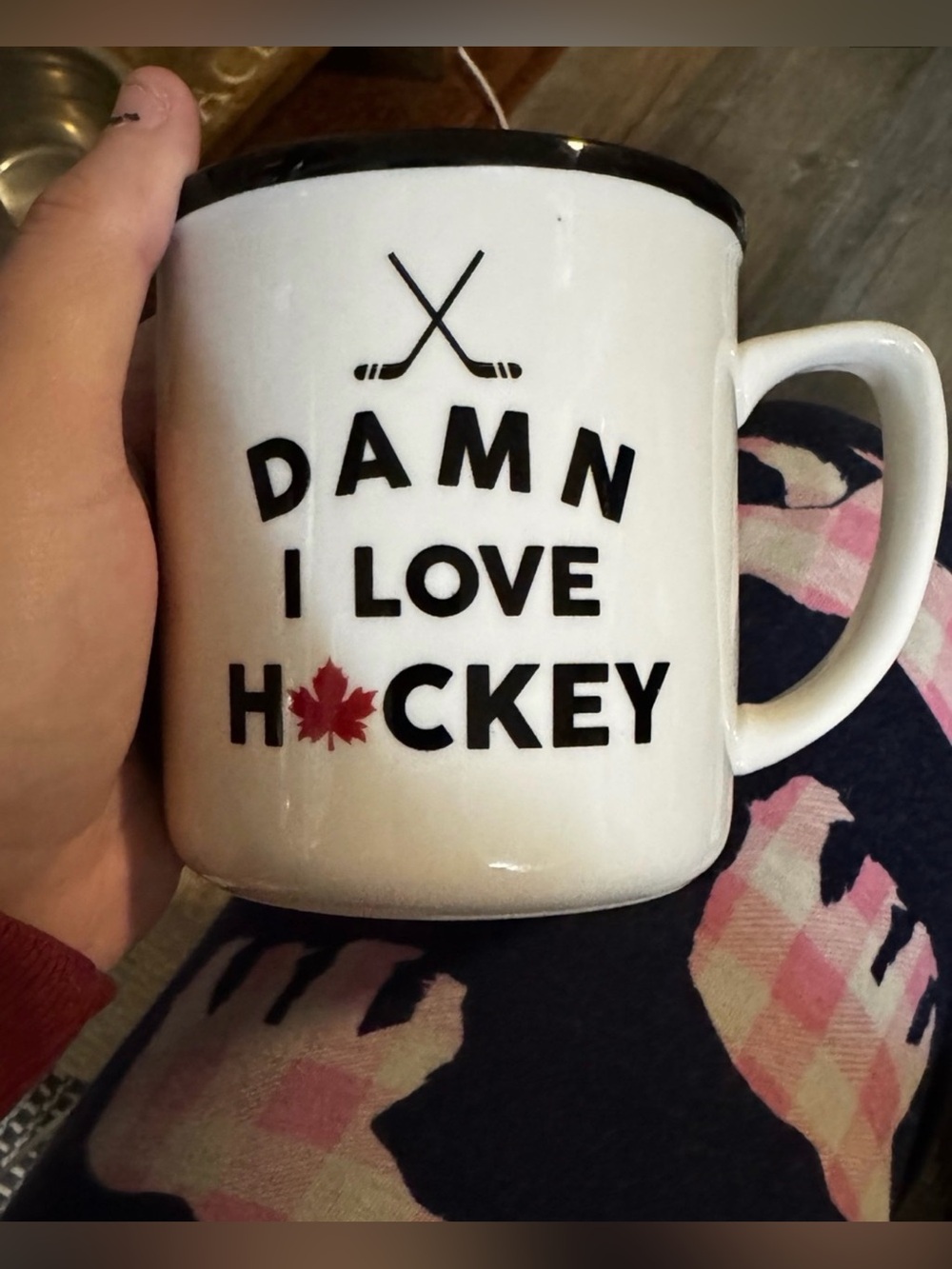 Hockey themed mug